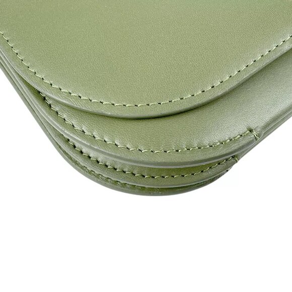 Auth LOEWE GOYA Small Crossbody Shoulder Bag Khaki Leather/Goldtone - z4089 - Picture 8 of 12